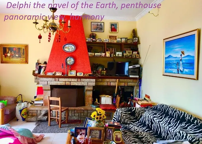 Celebrity V I P The Navel Of The Earth, Center-delphi-penthouse Galaxy&sky Panoramic View, Harmony&yoga Appartamento *